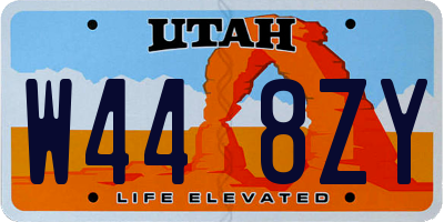 UT license plate W448ZY