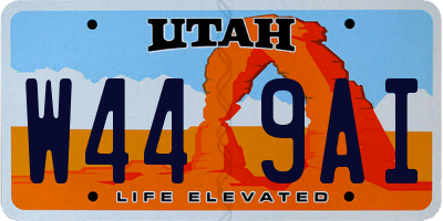 UT license plate W449AI