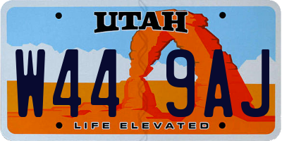UT license plate W449AJ