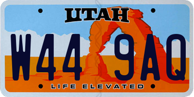 UT license plate W449AQ