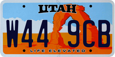 UT license plate W449CB