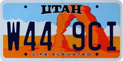 UT license plate W449CI