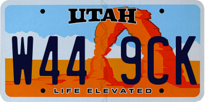 UT license plate W449CK