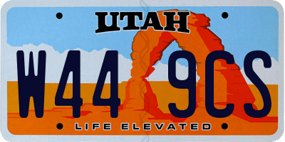 UT license plate W449CS