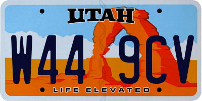 UT license plate W449CV