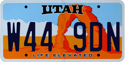 UT license plate W449DN