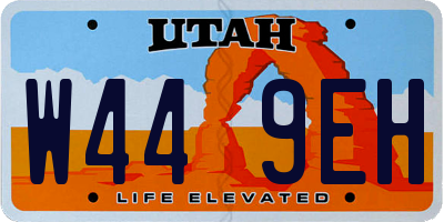 UT license plate W449EH