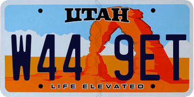 UT license plate W449ET
