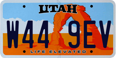 UT license plate W449EV