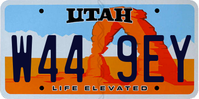 UT license plate W449EY