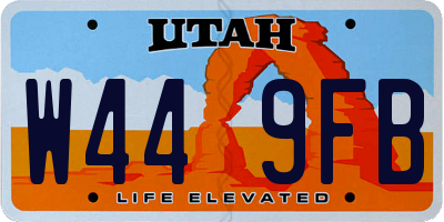 UT license plate W449FB