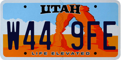 UT license plate W449FE