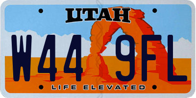 UT license plate W449FL