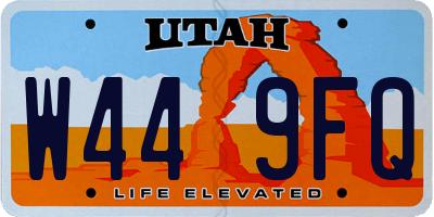 UT license plate W449FQ