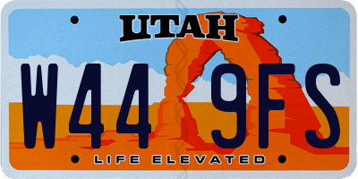 UT license plate W449FS