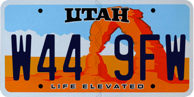 UT license plate W449FW