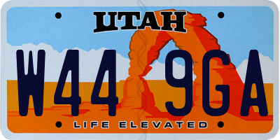 UT license plate W449GA