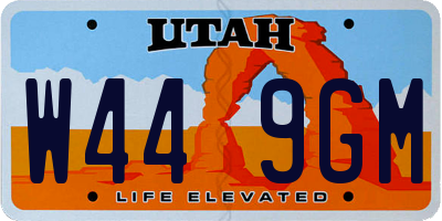 UT license plate W449GM