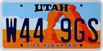 UT license plate W449GS