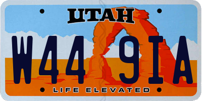 UT license plate W449IA