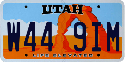 UT license plate W449IM