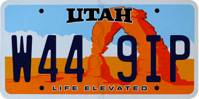 UT license plate W449IP