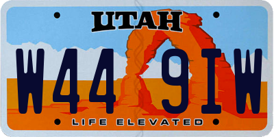 UT license plate W449IW