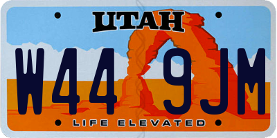 UT license plate W449JM