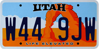 UT license plate W449JW