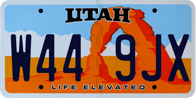 UT license plate W449JX
