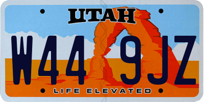UT license plate W449JZ