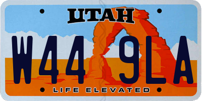 UT license plate W449LA