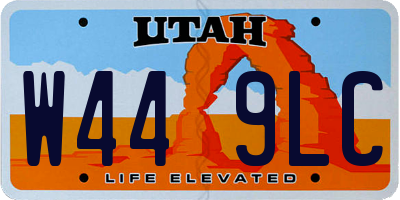 UT license plate W449LC