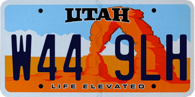 UT license plate W449LH