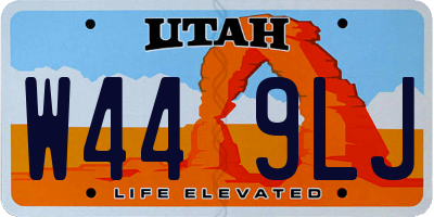 UT license plate W449LJ