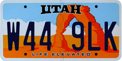 UT license plate W449LK