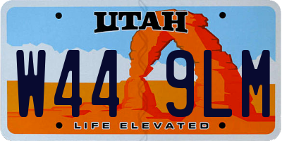 UT license plate W449LM