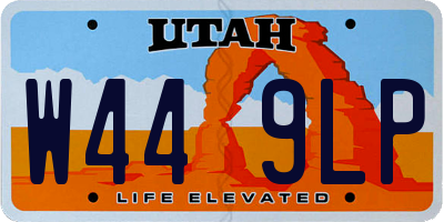 UT license plate W449LP