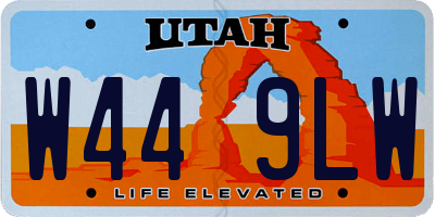 UT license plate W449LW