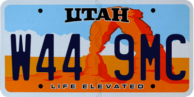 UT license plate W449MC