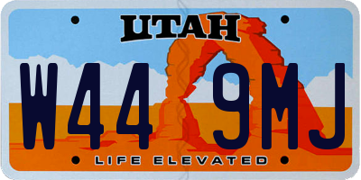UT license plate W449MJ