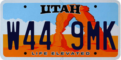 UT license plate W449MK
