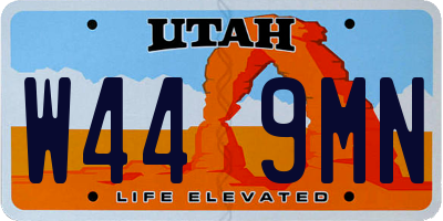 UT license plate W449MN