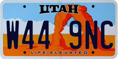 UT license plate W449NC