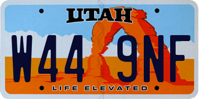 UT license plate W449NF