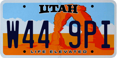 UT license plate W449PI