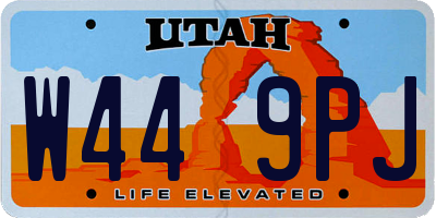 UT license plate W449PJ