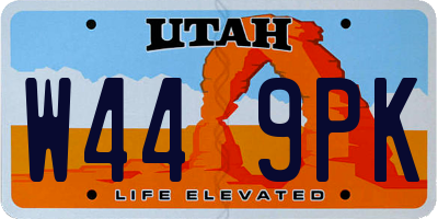 UT license plate W449PK