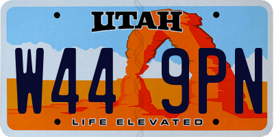 UT license plate W449PN