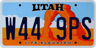 UT license plate W449PS